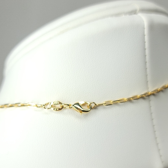 18K Gold Filled Dainty Paperclip Chain Necklace - Picture 6 of 8